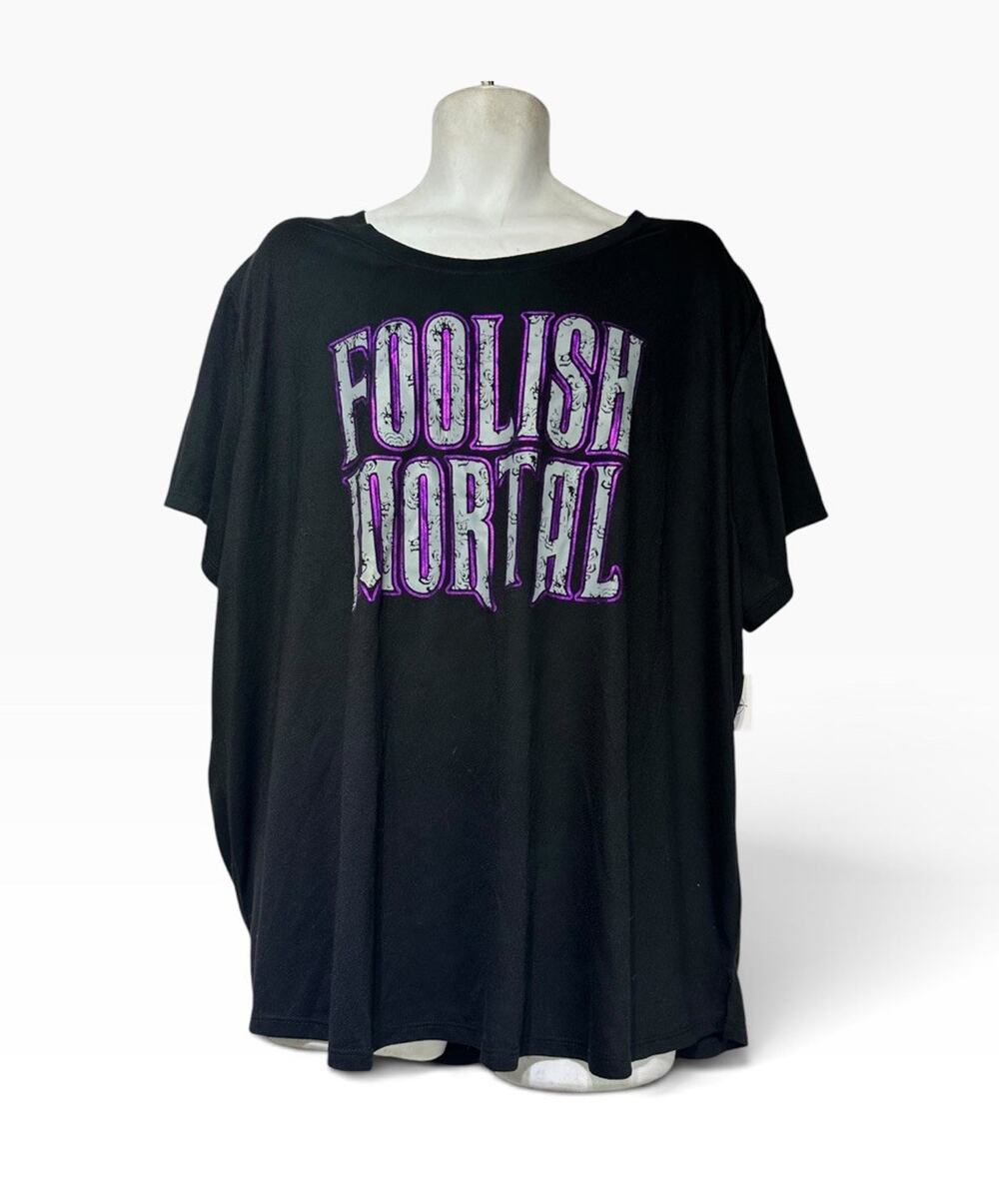 Disney Parks Women’s Plus Size 3X Foolish Mortal Black Graphic Halloween T Shirt